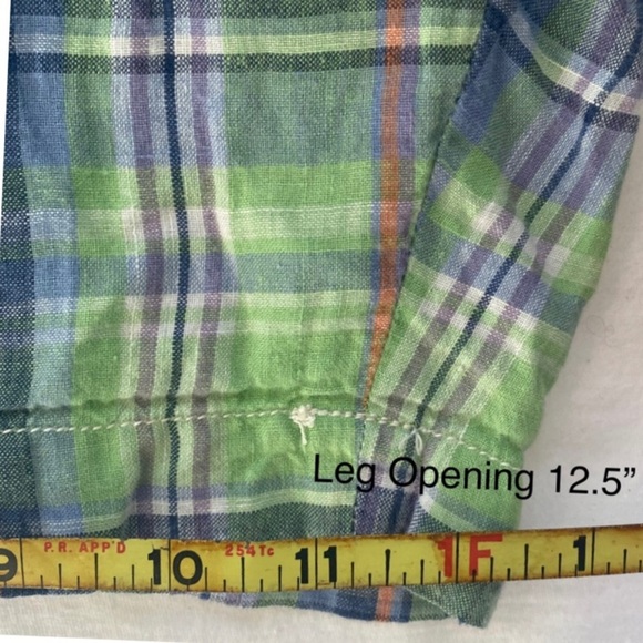 Polo by Ralph Lauren 100% Linen Skater Golf Shorts Green Plaid Plus Size M42 - Picture 15 of 15
